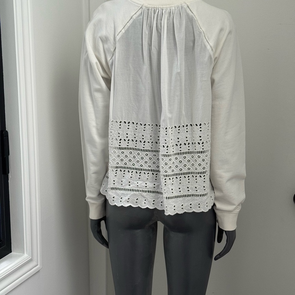 J. Crew Off-White Ribbed Top - Picture 2 of 4